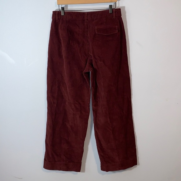 Old Navy women’s high rise wide leg Corduroy Pants Deep Red maroon wine 12 NWT - Picture 5 of 5